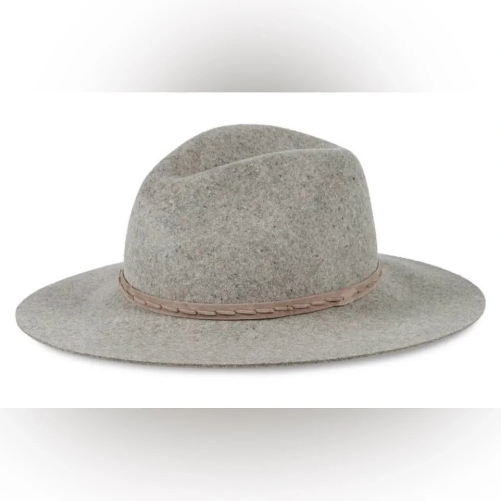 Rag & Bone Grey Oxford Wide Brim Wool Fedora Hat sz medium M